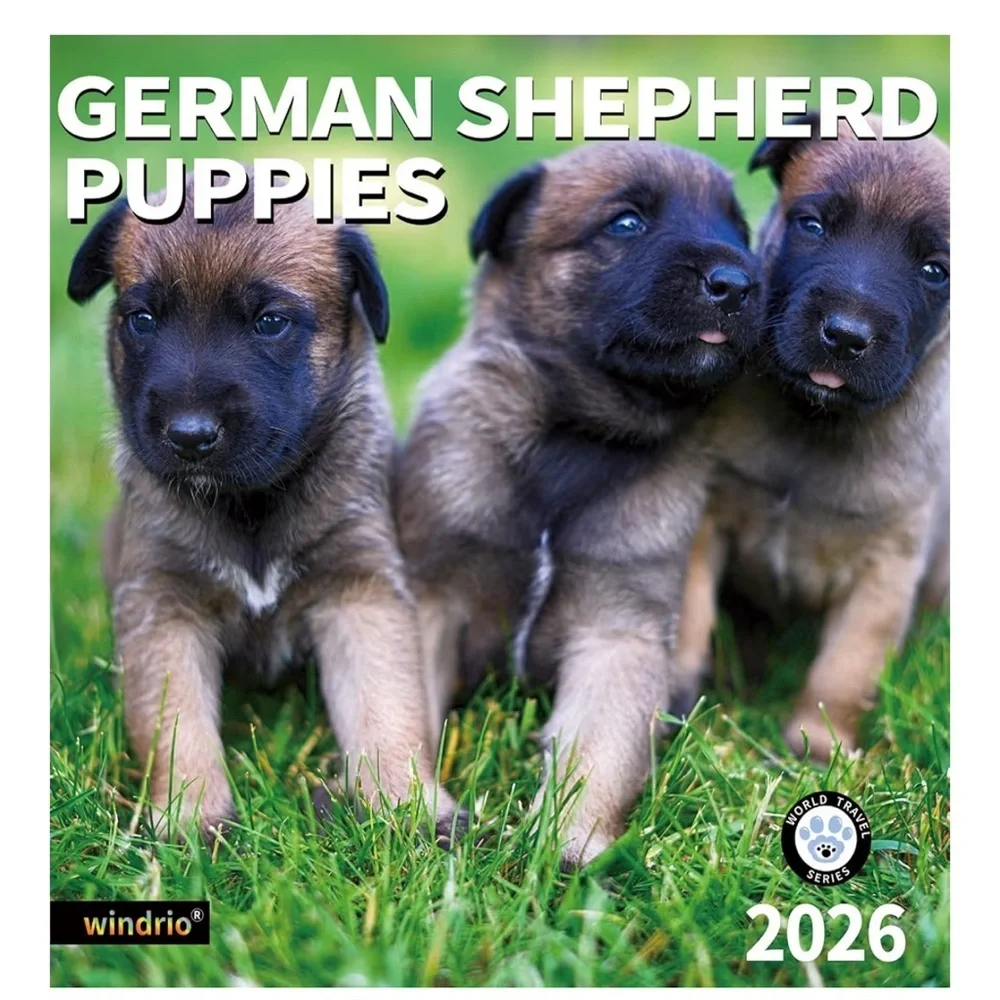 New 2026 Wall Calendar German Shepherd Puppies Nov 2025–Dec 2026, 12